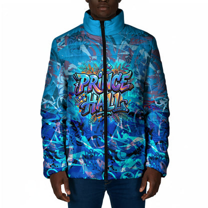 Prince Hall Freemasonry Padded Jacket Compasses Masonic Art - Urban Graffiti Style