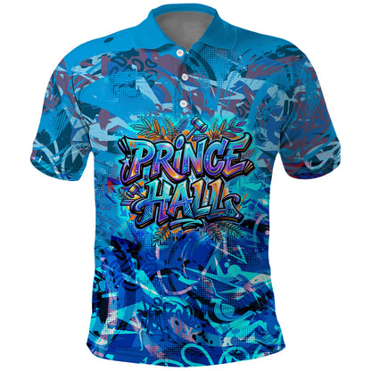 Prince Hall Freemasonry Polo Shirt Compasses Masonic Art - Urban Graffiti Style