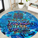 Prince Hall Freemasonry Round Carpet Compasses Masonic Art - Urban Graffiti Style