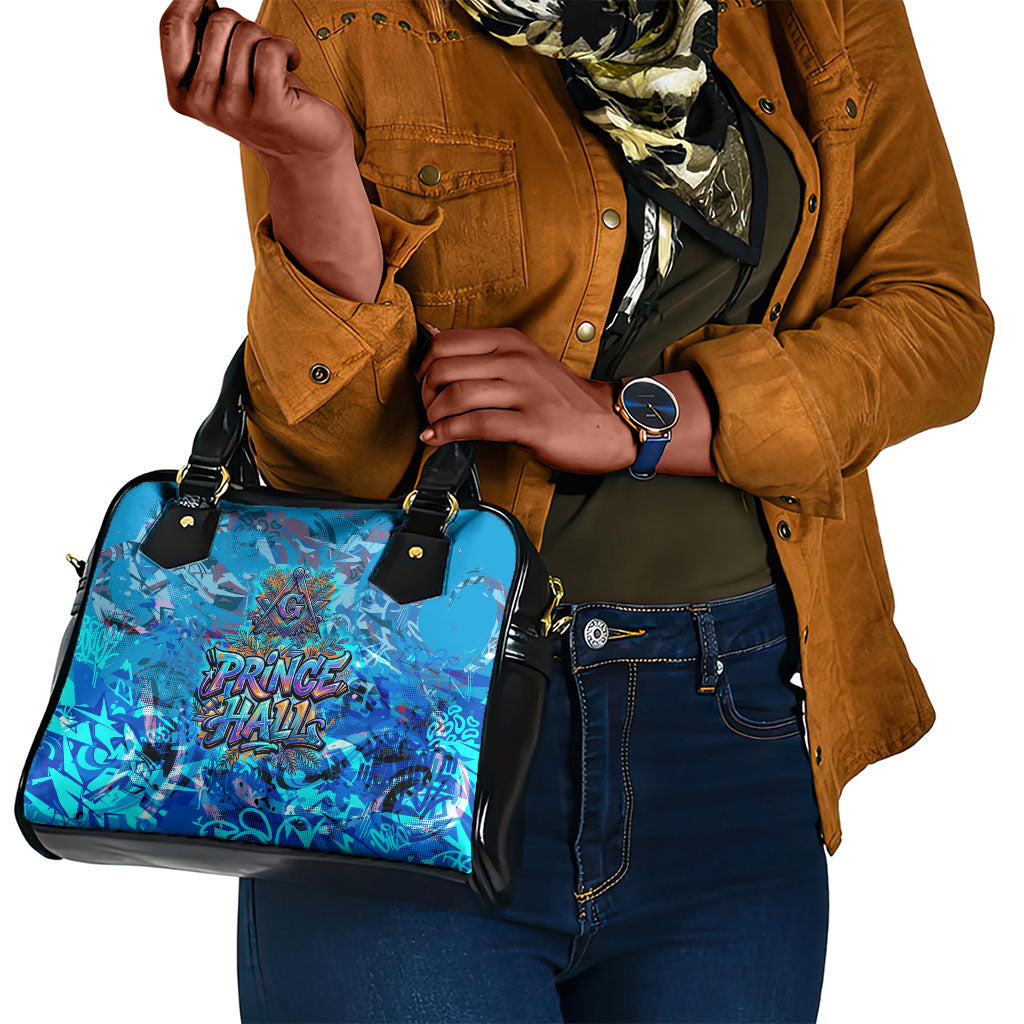 Prince Hall Freemasonry Shoulder Handbag Compasses Masonic Art - Urban Graffiti Style