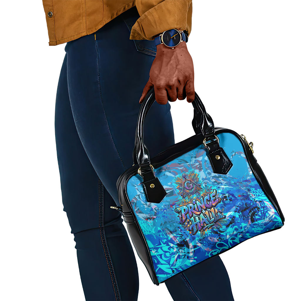 Prince Hall Freemasonry Shoulder Handbag Compasses Masonic Art - Urban Graffiti Style