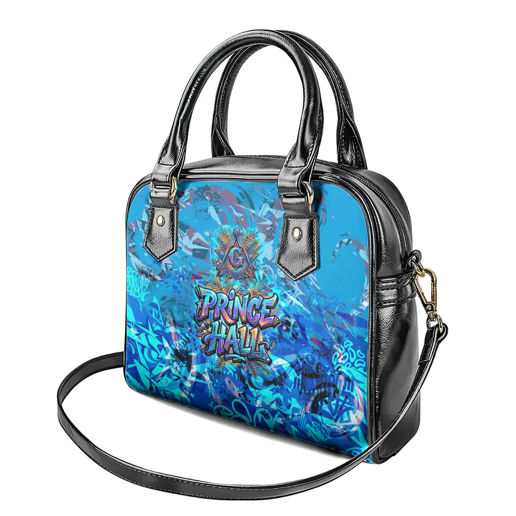 Prince Hall Freemasonry Shoulder Handbag Compasses Masonic Art - Urban Graffiti Style