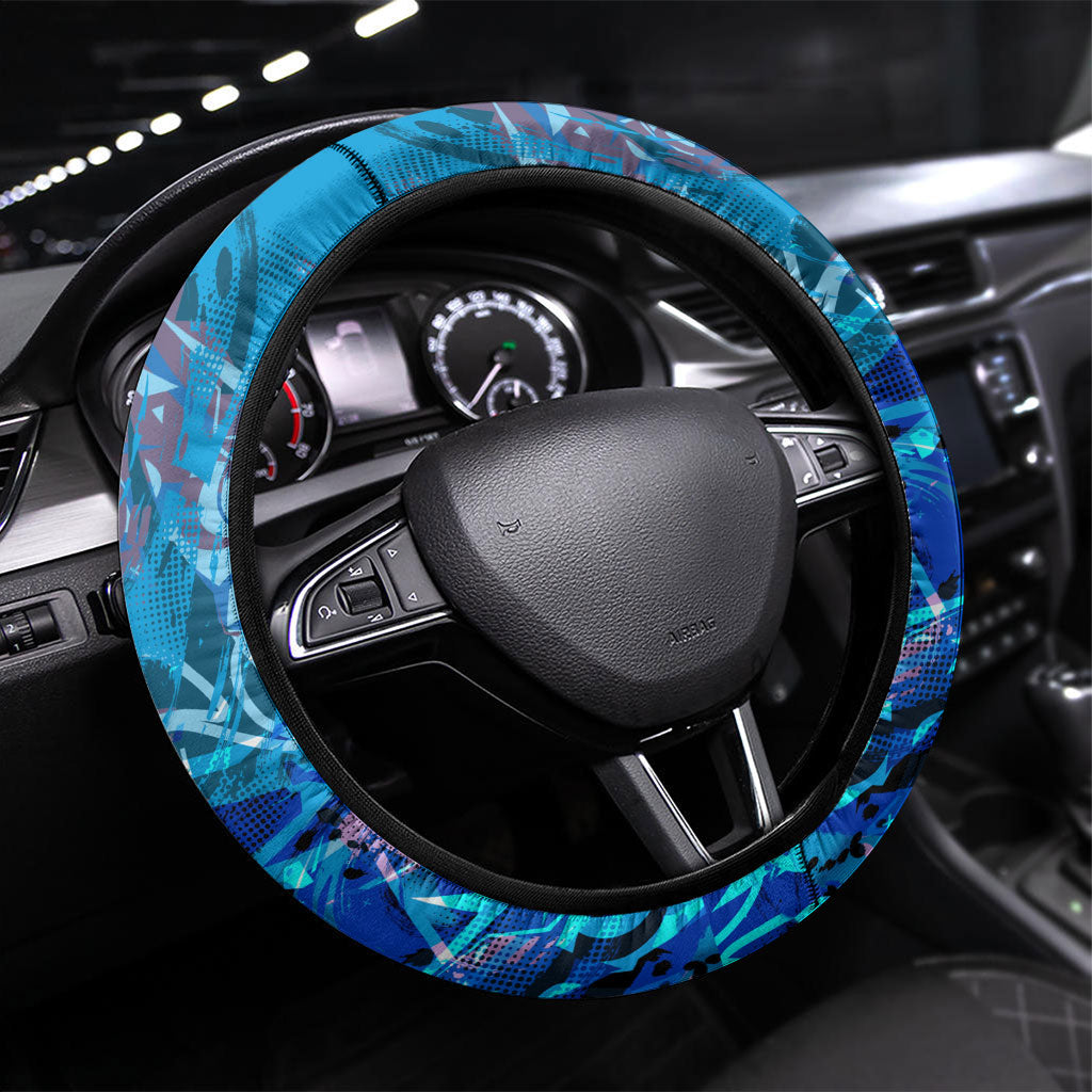 Prince Hall Freemasonry Steering Wheel Cover Compasses Masonic Art - Urban Graffiti Style