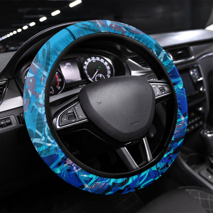 Prince Hall Freemasonry Steering Wheel Cover Compasses Masonic Art - Urban Graffiti Style