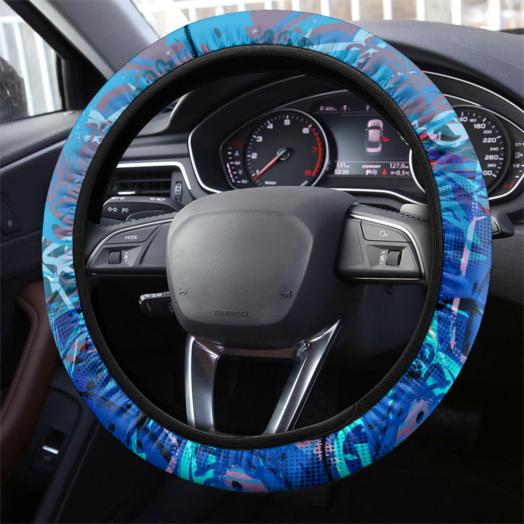 Prince Hall Freemasonry Steering Wheel Cover Compasses Masonic Art - Urban Graffiti Style