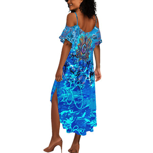 Prince Hall Freemasonry Summer Maxi Dress Compasses Masonic Art - Urban Graffiti Style