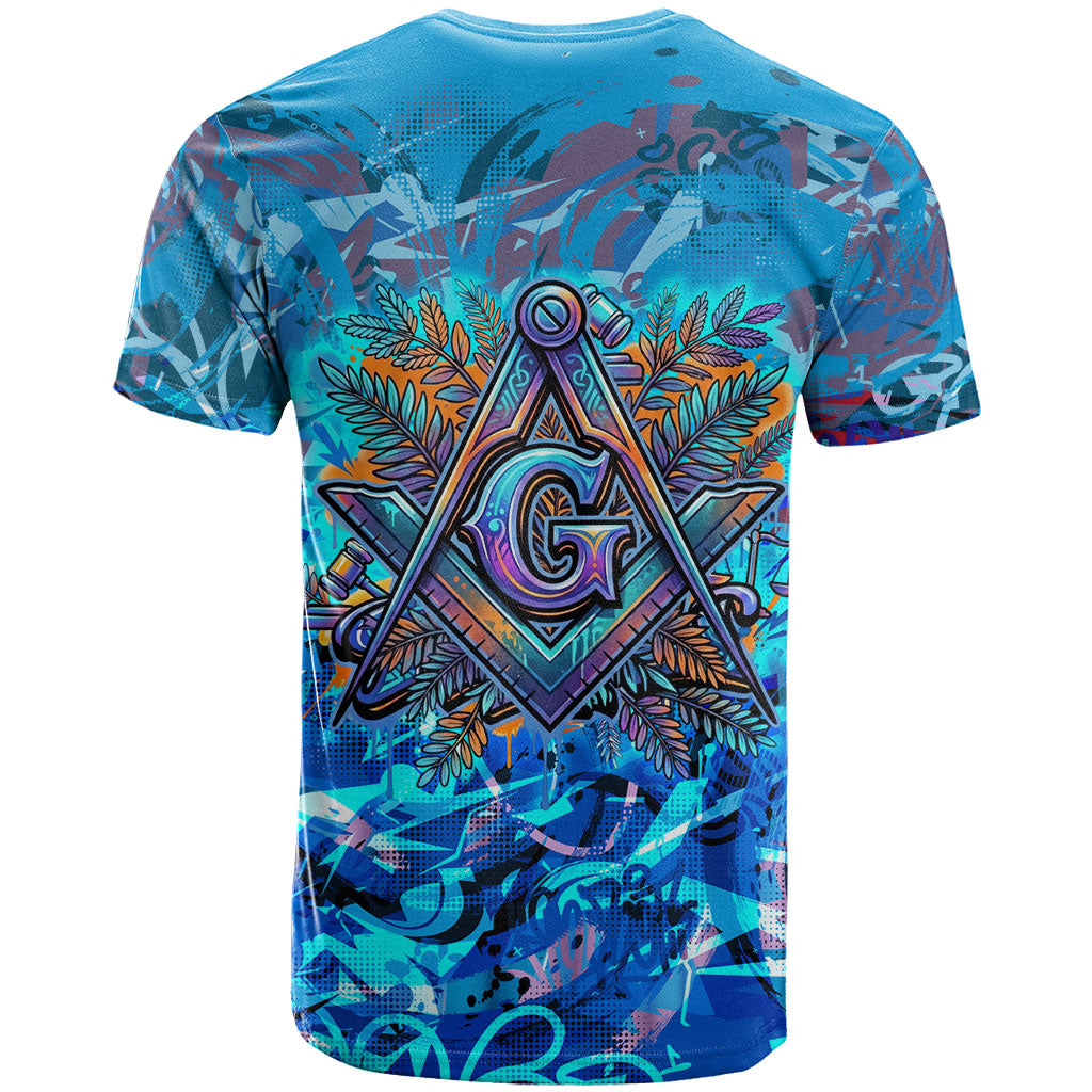 Prince Hall Freemasonry T shirt Compasses Masonic Art - Urban Graffiti Style