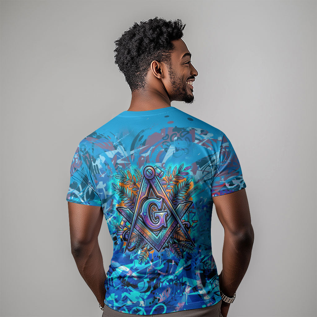 Prince Hall Freemasonry T shirt Compasses Masonic Art - Urban Graffiti Style