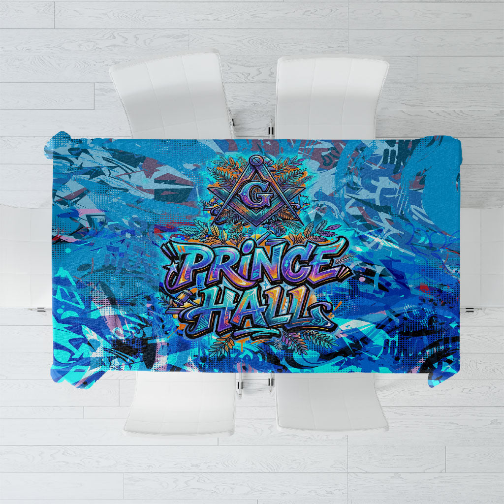 Prince Hall Freemasonry Tablecloth Compasses Masonic Art - Urban Graffiti Style