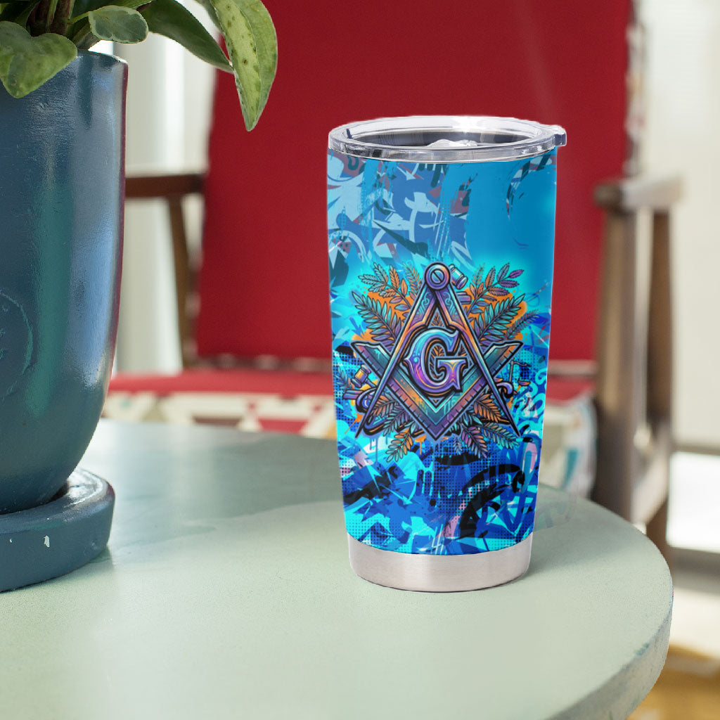 Prince Hall Freemasonry Tumbler Cup Compasses Masonic Art - Urban Graffiti Style