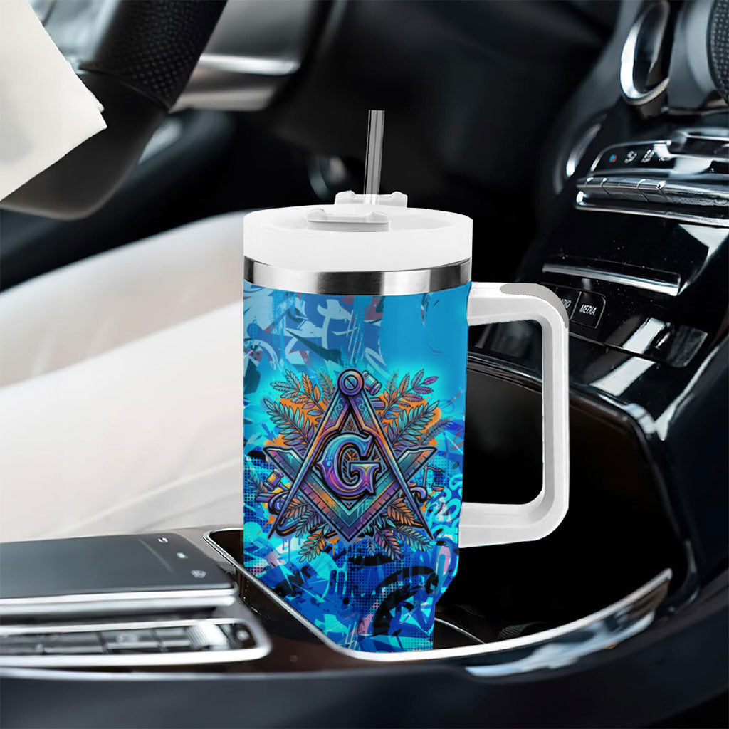 Prince Hall Freemasonry Tumbler With Handle Compasses Masonic Art - Urban Graffiti Style