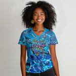 Prince Hall Freemasonry Women V-Neck T-Shirt Compasses Masonic Art - Urban Graffiti Style