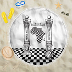Prince Hall Affiliated Freemasonry Beach Blanket Classic Masonic Pillars Boaz Jachin Checkerboard Africa Map