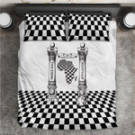 Prince Hall Affiliated Freemasonry Bedding Set Classic Masonic Pillars Boaz Jachin Checkerboard Africa Map