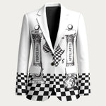 Prince Hall Affiliated Freemasonry Blazer Classic Masonic Pillars Boaz Jachin Checkerboard Africa Map