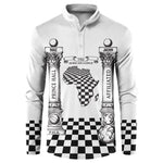 Prince Hall Affiliated Freemasonry Button Sweatshirt Classic Masonic Pillars Boaz Jachin Checkerboard Africa Map