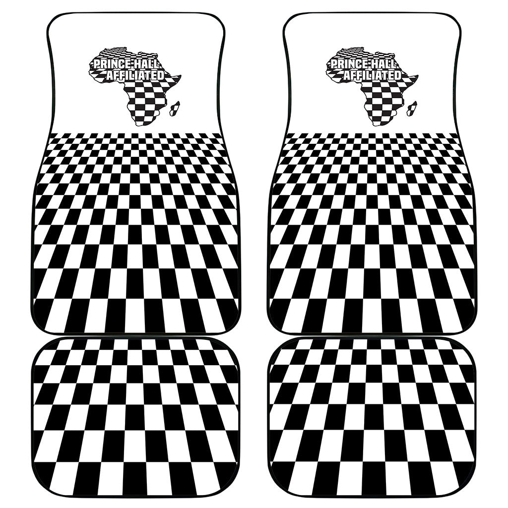 Prince Hall Affiliated Freemasonry Car Mats Classic Masonic Pillars Boaz Jachin Checkerboard Africa Map