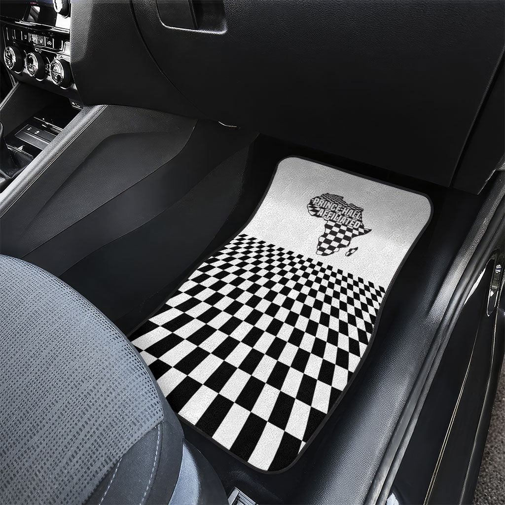 Prince Hall Affiliated Freemasonry Car Mats Classic Masonic Pillars Boaz Jachin Checkerboard Africa Map