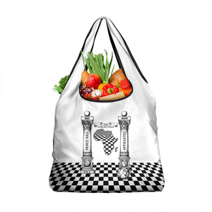 Prince Hall Affiliated Freemasonry Grocery Bag Classic Masonic Pillars Boaz Jachin Checkerboard Africa Map