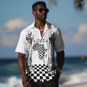 Prince Hall Affiliated Freemasonry Hawaiian Shirt Classic Masonic Pillars Boaz Jachin Checkerboard Africa Map