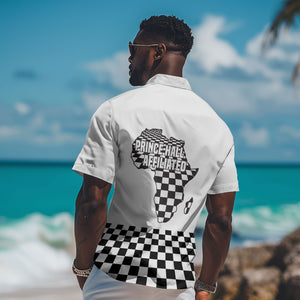 Prince Hall Affiliated Freemasonry Hawaiian Shirt Classic Masonic Pillars Boaz Jachin Checkerboard Africa Map