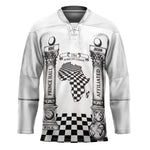 Prince Hall Affiliated Freemasonry Hockey Jersey Classic Masonic Pillars Boaz Jachin Checkerboard Africa Map