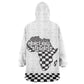 Prince Hall Affiliated Freemasonry Kid Wearable Blanket Hoodie Classic Masonic Pillars Boaz Jachin Checkerboard Africa Map