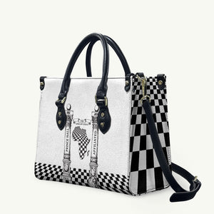 Prince Hall Affiliated Freemasonry Leather Bag Classic Masonic Pillars Boaz Jachin Checkerboard Africa Map