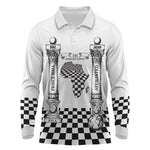 Prince Hall Affiliated Freemasonry Long Sleeve Polo Shirt Classic Masonic Pillars Boaz Jachin Checkerboard Africa Map