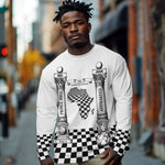 Prince Hall Affiliated Freemasonry Long Sleeve Shirt Classic Masonic Pillars Boaz Jachin Checkerboard Africa Map