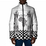 Prince Hall Affiliated Freemasonry Padded Jacket Classic Masonic Pillars Boaz Jachin Checkerboard Africa Map