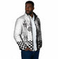 Prince Hall Affiliated Freemasonry Padded Jacket Classic Masonic Pillars Boaz Jachin Checkerboard Africa Map