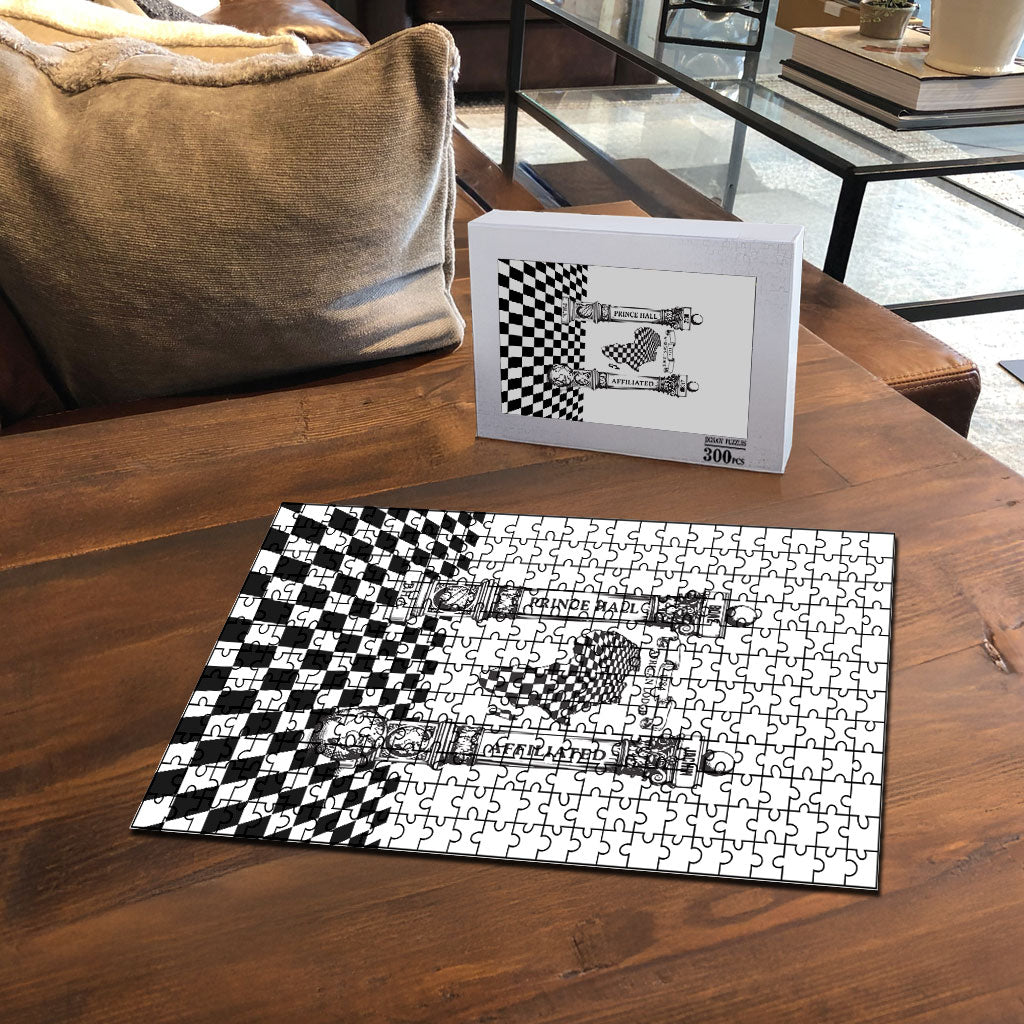 Prince Hall Affiliated Freemasonry Puzzle Classic Masonic Pillars Boaz Jachin Checkerboard Africa Map