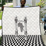 Prince Hall Affiliated Freemasonry Quilt Classic Masonic Pillars Boaz Jachin Checkerboard Africa Map