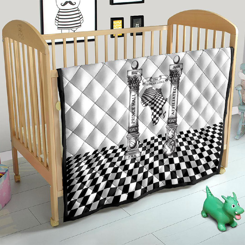 Prince Hall Affiliated Freemasonry Quilt Classic Masonic Pillars Boaz Jachin Checkerboard Africa Map