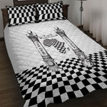Prince Hall Affiliated Freemasonry Quilt Bed Set Classic Masonic Pillars Boaz Jachin Checkerboard Africa Map