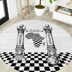 Prince Hall Affiliated Freemasonry Round Carpet Classic Masonic Pillars Boaz Jachin Checkerboard Africa Map