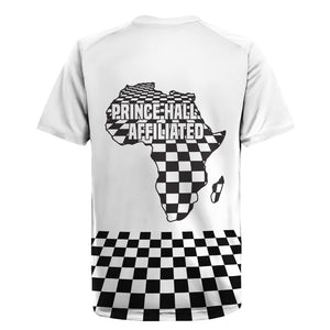 Prince Hall Affiliated Freemasonry Rugby Jersey Classic Masonic Pillars Boaz Jachin Checkerboard Africa Map