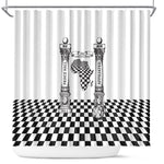Prince Hall Affiliated Freemasonry Shower Curtain Classic Masonic Pillars Boaz Jachin Checkerboard Africa Map