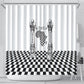 Prince Hall Affiliated Freemasonry Shower Curtain Classic Masonic Pillars Boaz Jachin Checkerboard Africa Map