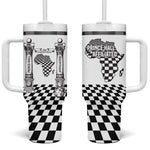 Prince Hall Affiliated Freemasonry Tumbler With Handle Classic Masonic Pillars Boaz Jachin Checkerboard Africa Map