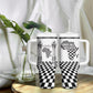 Prince Hall Affiliated Freemasonry Tumbler With Handle Classic Masonic Pillars Boaz Jachin Checkerboard Africa Map