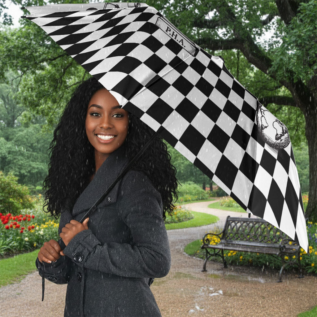 Prince Hall Affiliated Freemasonry Umbrella Classic Masonic Pillars Boaz Jachin Checkerboard Africa Map