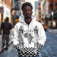Prince Hall Affiliated Freemasonry Zip Hoodie Classic Masonic Pillars Boaz Jachin Checkerboard Africa Map