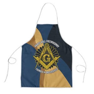 Prince Hall Freemasonry Apron Square and Compasses Gold Blue Geometric