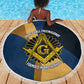 Prince Hall Freemasonry Beach Blanket Square and Compasses Gold Blue Geometric