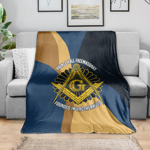 Prince Hall Freemasonry Blanket Square and Compasses Gold Blue Geometric