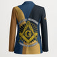 Prince Hall Freemasonry Blazer Square and Compasses Gold Blue Geometric
