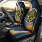 Prince Hall Freemasonry Car Seat Cover Square and Compasses Gold Blue Geometric