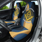 Prince Hall Freemasonry Car Seat Cover Square and Compasses Gold Blue Geometric